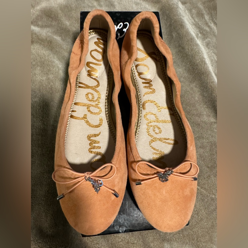 Sam Edelman Felicia flat papaya suede size 7 NIB